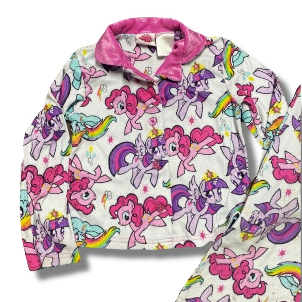 🌟 My Little Pony Girls Pajama Set Rainbow Dash & Pinkie Pie Size 6/7 🌟 - Picture 3 of 7